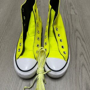 Fluorescent Yellow High-Top Converse